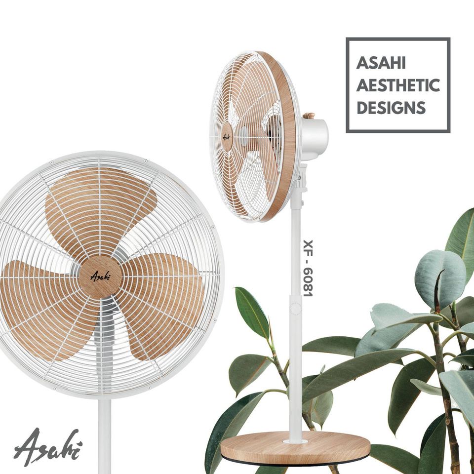 Asahi Xf 6081 Retro Wooden 16 Stand Fan Shopee Philippines