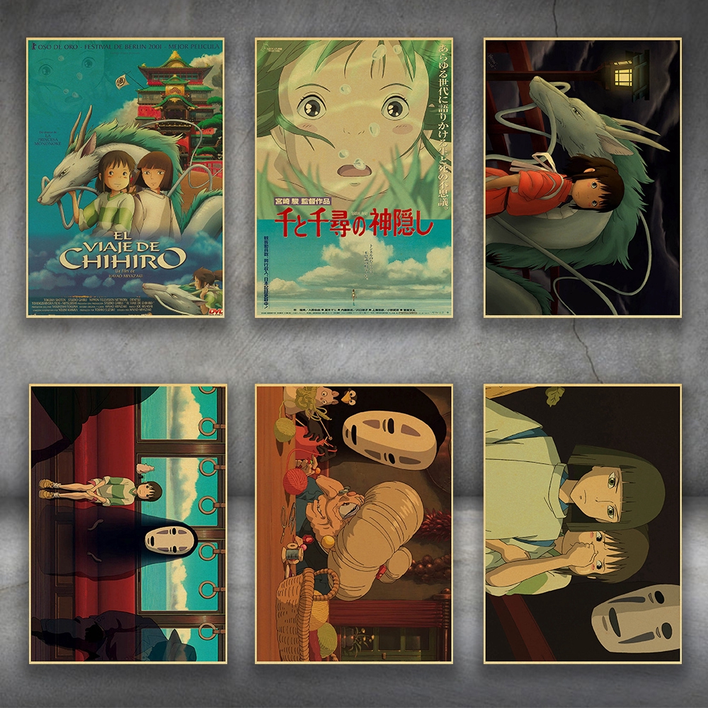 Miyazaki Hayao Classic Movie Spirited away Retro Poster
