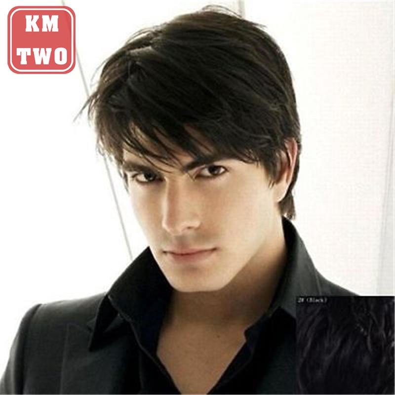 Handsome Men S Short Black Fashion Straight Hair Cool Wig Shopee