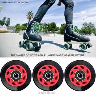 Baoblaze 4 Pcs New Outdoor Inline Roller Skates Skating Replacement PU Wheel 64mm Bearing Skateboard Accessories