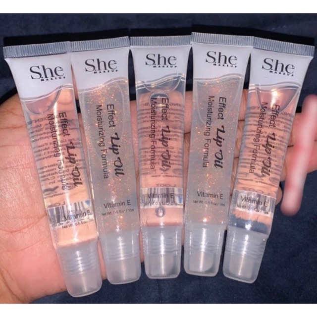 SHE MAKEUP Vitamin E Moisturizing Lip Oil Clear Glitter Lipgloss