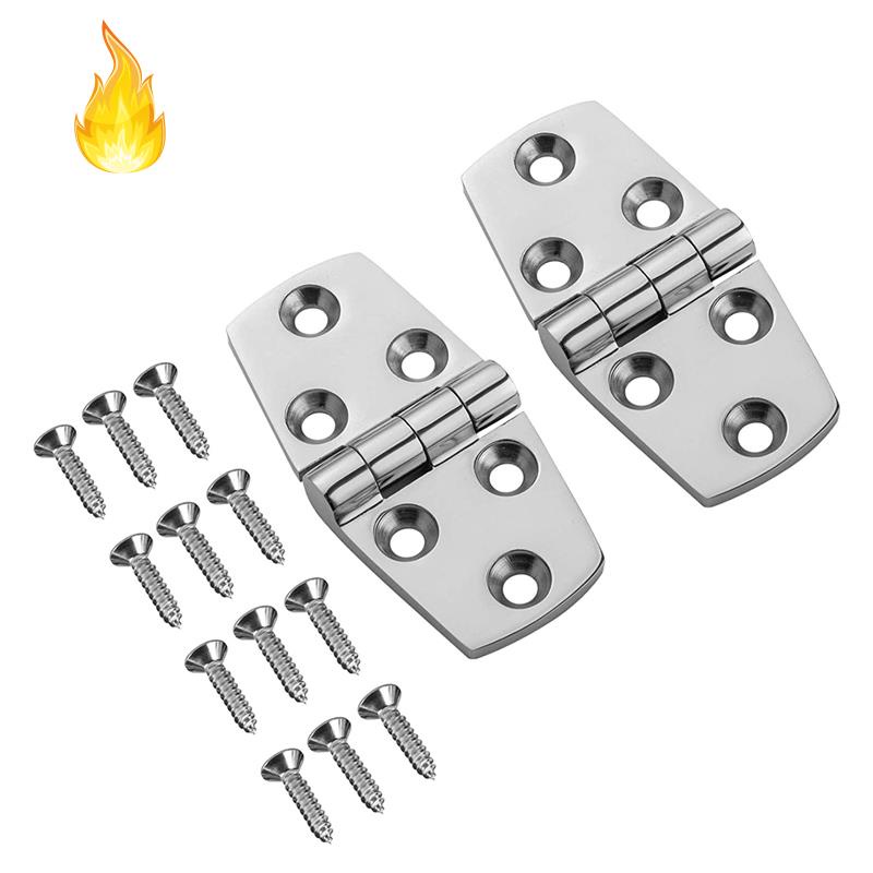 2Pcs Marine Hinges 3x 1.5 Inch Stainless Steel Heavy Duty Hinges Boat Butt Door Cupboard Hinge Cabinet Hatch Hardware