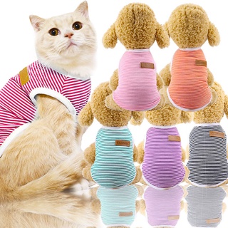 Cat Pet Dog Clothes Cotton Striped Vest Spring And Summer