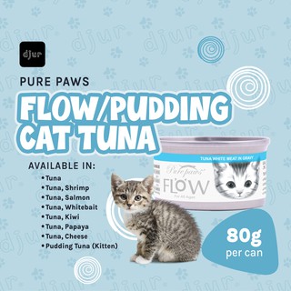PURE PAWS 80g Flow/Pudding Cat Tuna Canned Food Treats in Gravy