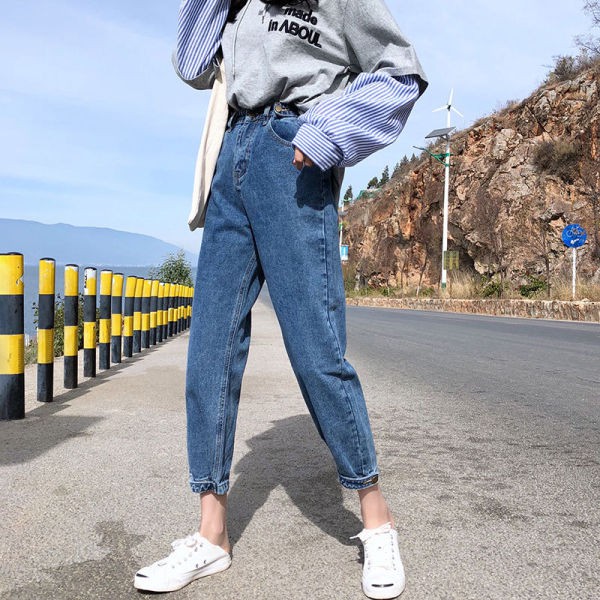 high waisted jeans korean fashion