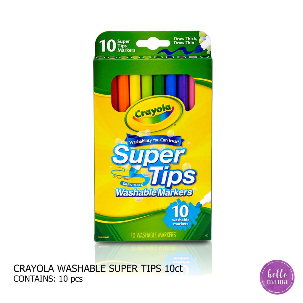 Crayola Markers Washable Supertips 10 Colors Shopee Philippines