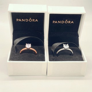 Pandora Ring With Box Promise Ring 14K Rose Gold Wedding Engagement Ring Cubic Zirconia Diamond Ring Silver Ring Wholesale