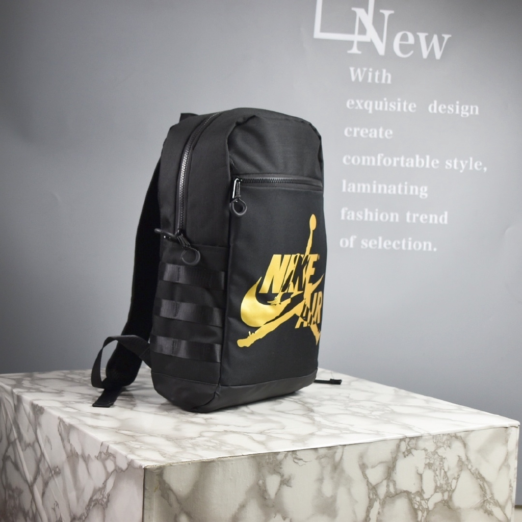 jordan backpack black and gold