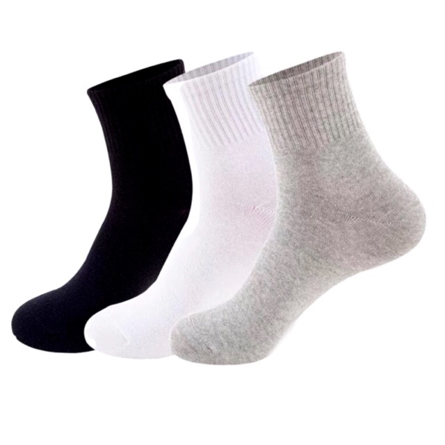 Plain Socks School Office Mid Cut (Swipe Actual Picture) cod | Shopee ...