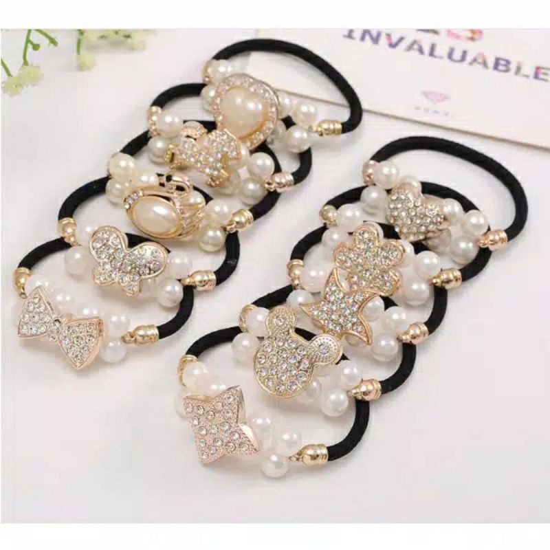 Imported Elegant Pearl Diamond Hair Tie