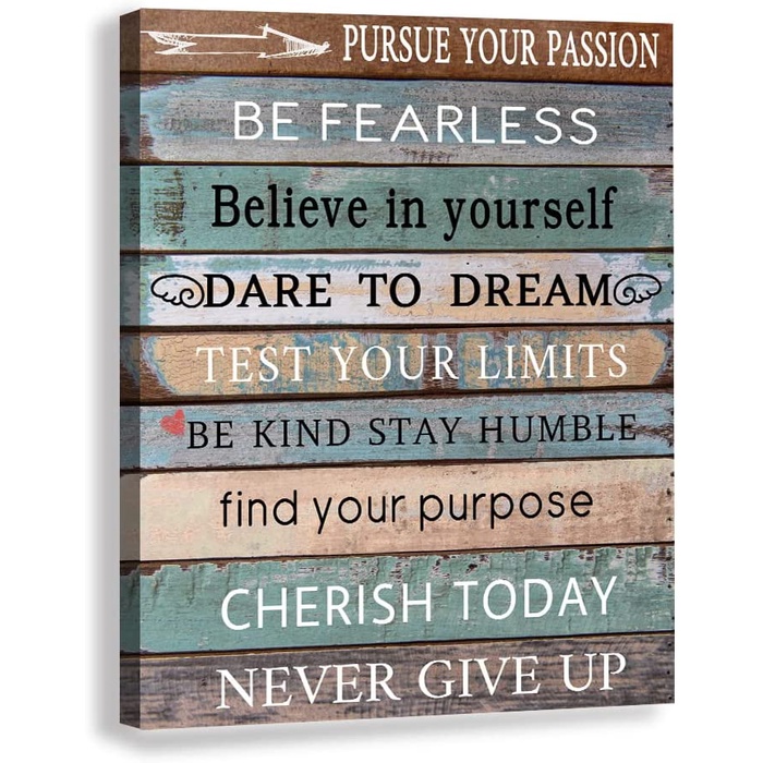 Inspirational Wall Art Canvas Affirmations Quotes Motivational Wall Art ...