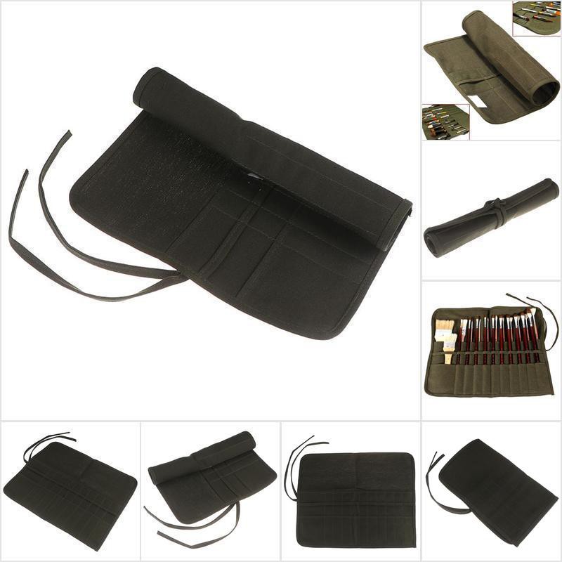 LLPH 1Pc New Brush Bag Artist Watercolor Draw Pen Oil Paint Canvas Cases Holder Pouch joie