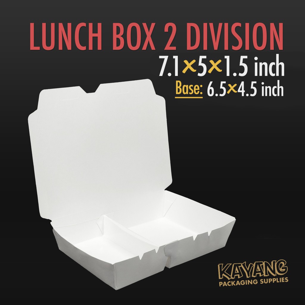 Lunch Box w/ 2 Division (LB2) [50 pcs] Laminated, High-Quality | Shopee ...