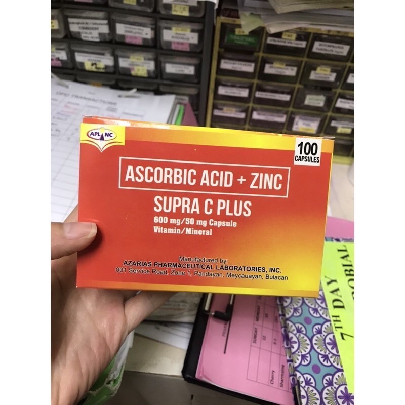 VITAMIN C WITH ZINC ASCORBIC ACID PLUS ZINC (SUPRA C PLUS) 600mg/50mg