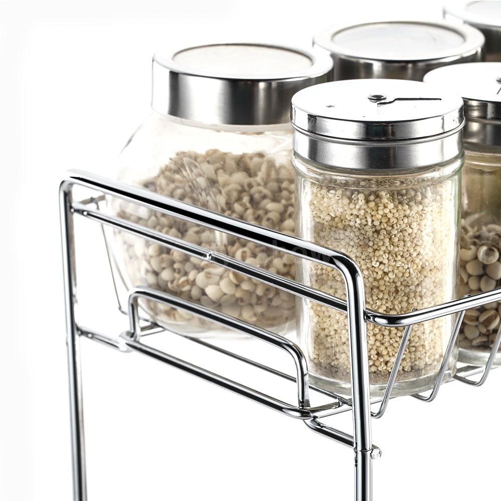 Ayeshow 2 Tier Spice Rack Standing Rack Kitchen Bathroom