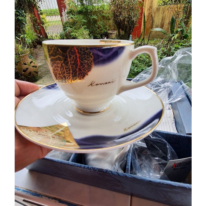 KANSAI Momoyama Toki Co Ltd Fine China Japan Cup And Saucer Duo Royal