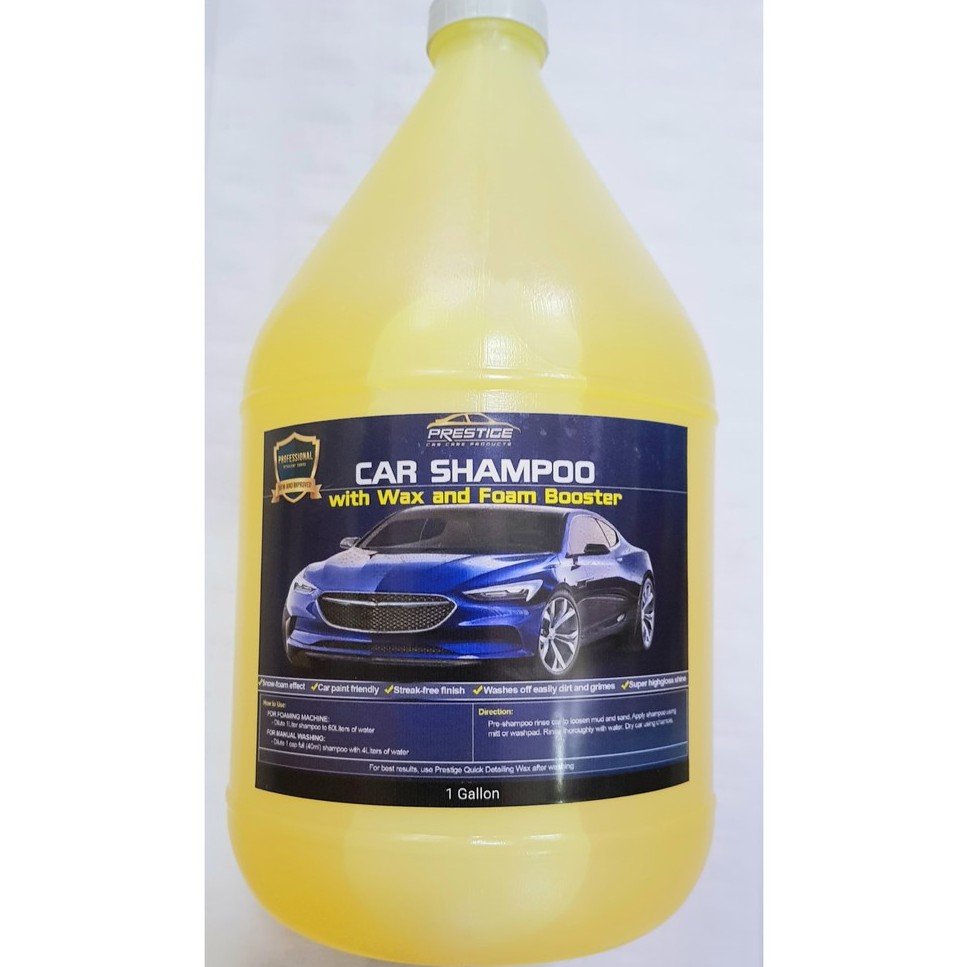 Prestige Car Shampoo w/ Wax and Foam Booster PREMIUM 1 GALLON Shopee