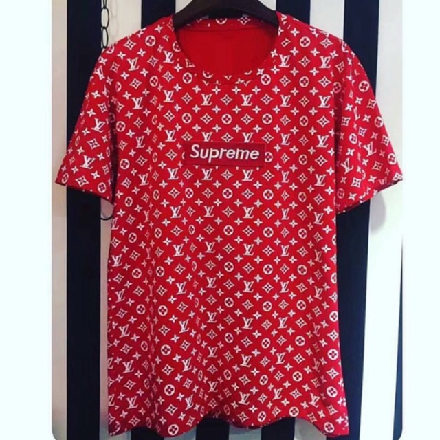 Supreme LV Louis Vuitton Red Pattern Shirt Local Streetwear | Shopee Philippines