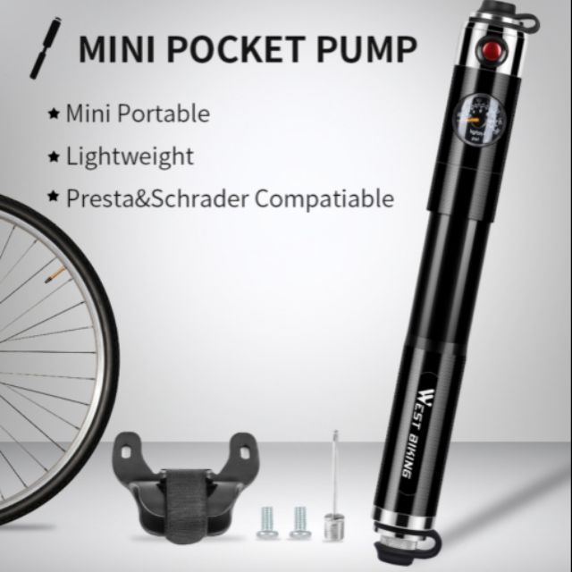 bike tire pump with gauge