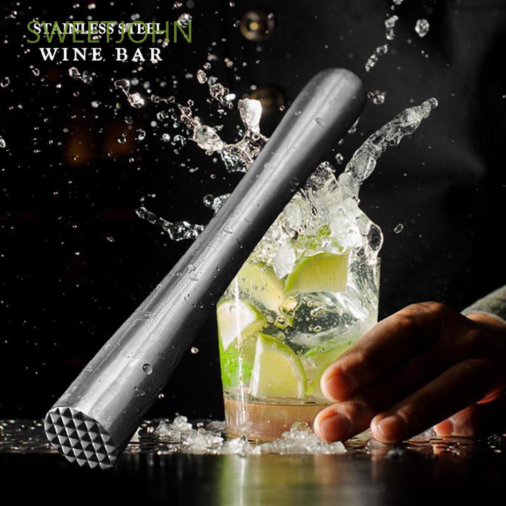 Stainless Steel Cocktail Stirring Masher Mixer Ice Crusher Bar Muddler Tool Silver 