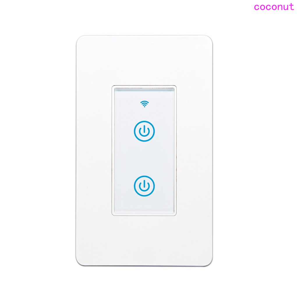 Wifi Smart Light Switch 2 Gang Touch Button Voice Control Timer Wireless Remote Home Lamp Switch Us