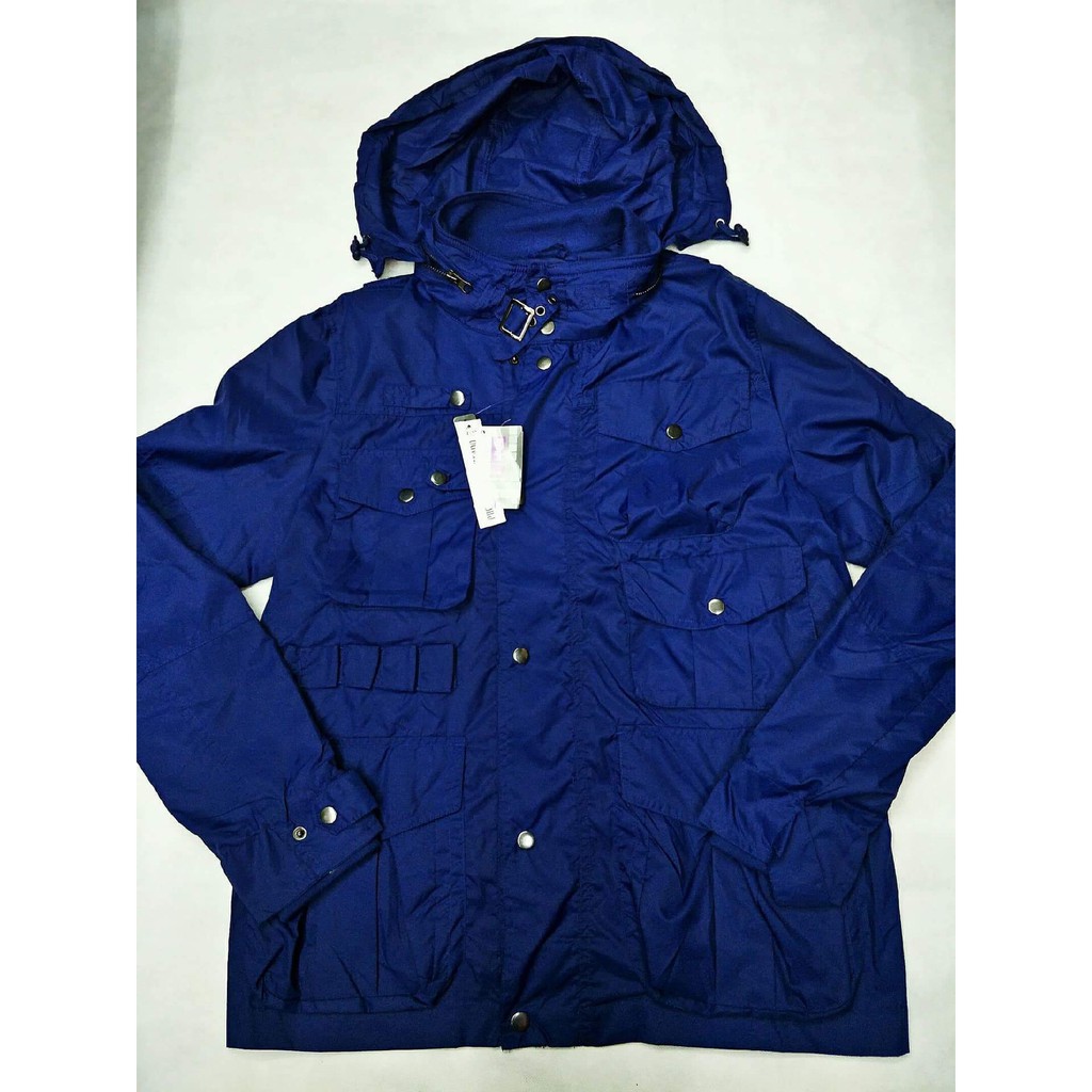 Wind breaker jacket with hood# BLUE | Shopee Philippines