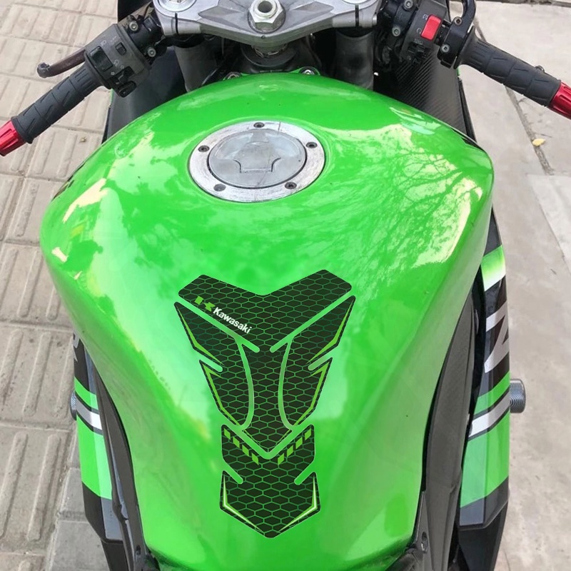 For Ninja 400 Gas Tank Pad Motorcycle Traction Pad Side Fuel Knee Grip Decal Cap Tank PAD 5D Carbon Sportbike Oil Gas Protector Fibre Sticker Fuel Tank Stickers Anti Slip Motorbike 