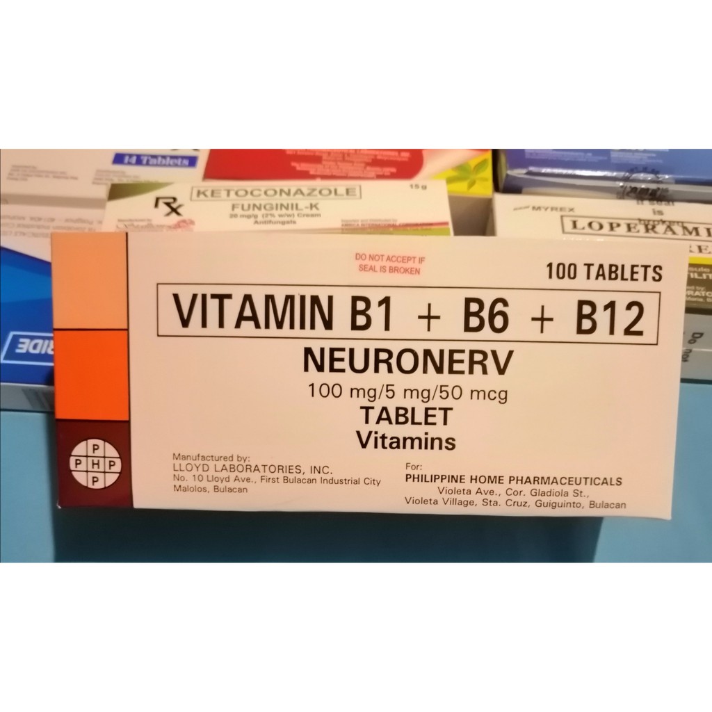 (neurobion Alternative) Neuronerv Vitamin B1+B6+B12 100 Tablets COD ...