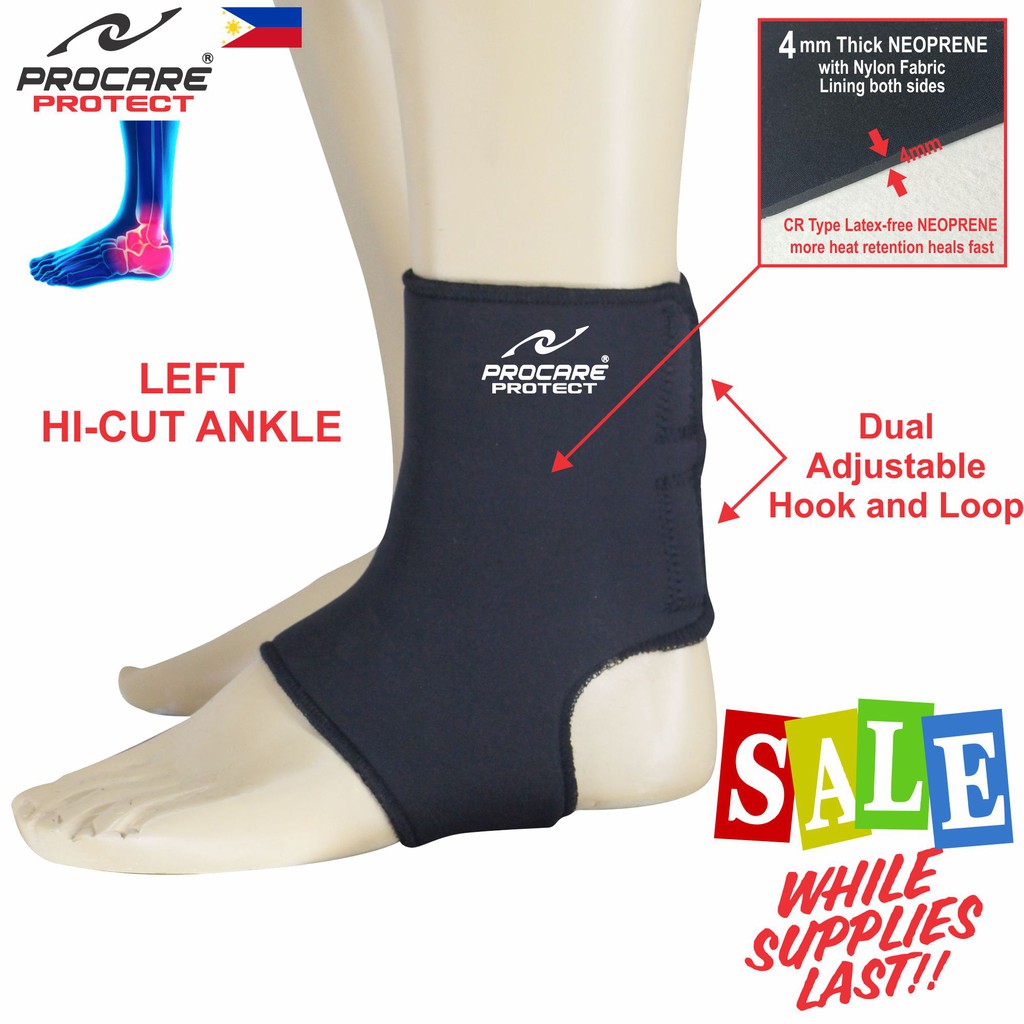 PROCARE 8912L Ankle Support Brace HiCut Adjustable, 4mm Thick