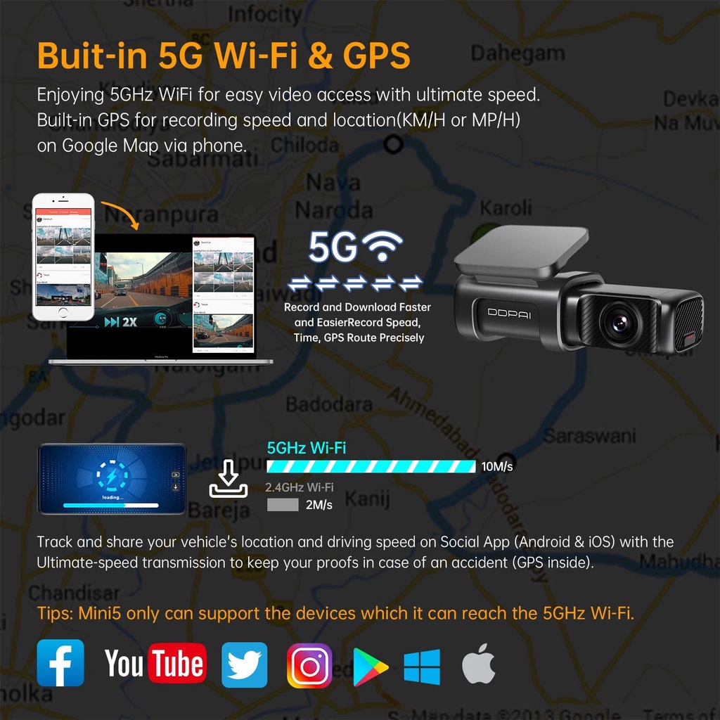DDPAi Mini 5 UHD Built-In 64GB 5G Wifi Parking Monitor Dashcam 4K 2160P #4