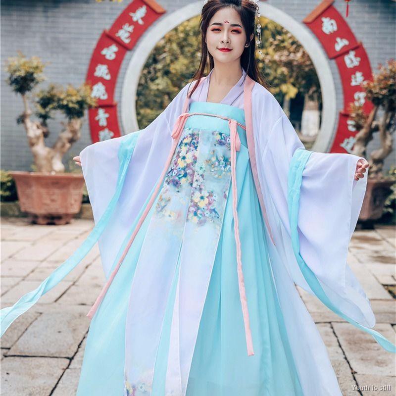 Hanfu female costume clothes students ancient fairy daily Confucianism ...