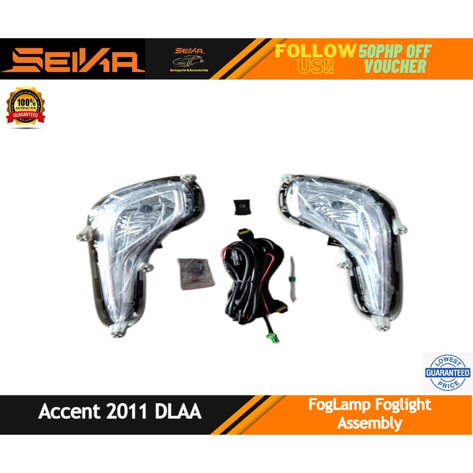 Hyundai Accent 20112018 DLAA FogLamp Foglight Assembly Set