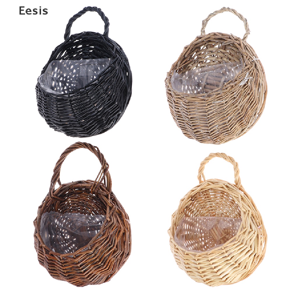 Eesis Willow Flower Basket Horticultural Wall Decoration Hanging Basket Wall Hanging PH