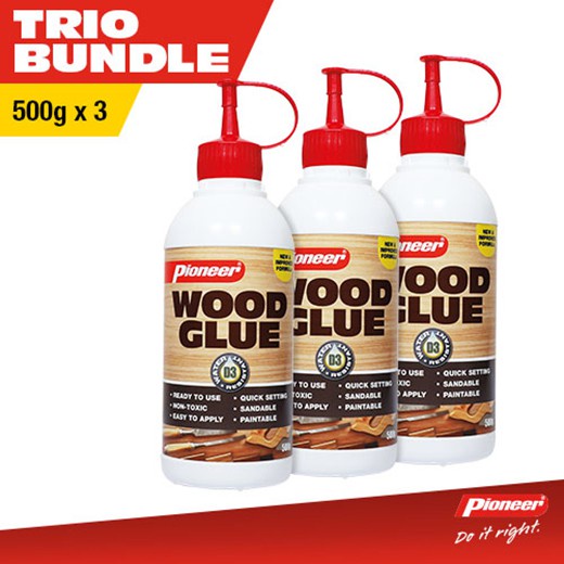Pioneer Wood Glue 500G Water Resistant PVAC Adhesive ( EasyDispense