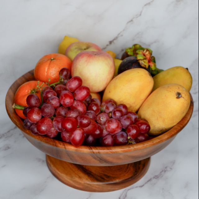 Wooden Fruit Stand (12" Diameter & 5" Height) Shopee Philippines
