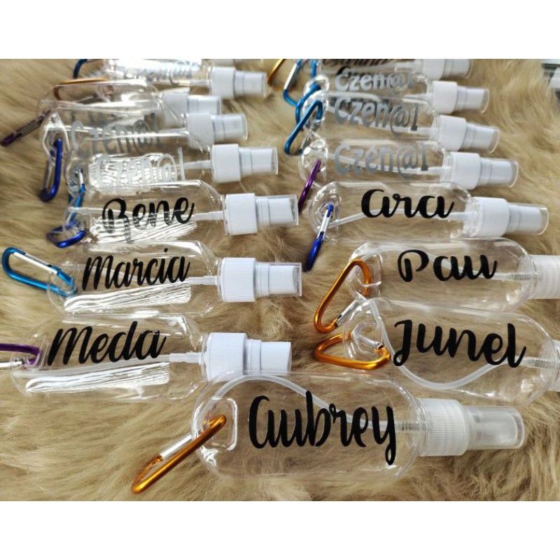 Personalized Alcohol Spray Bottle Keychain 60mL Mist Spray with