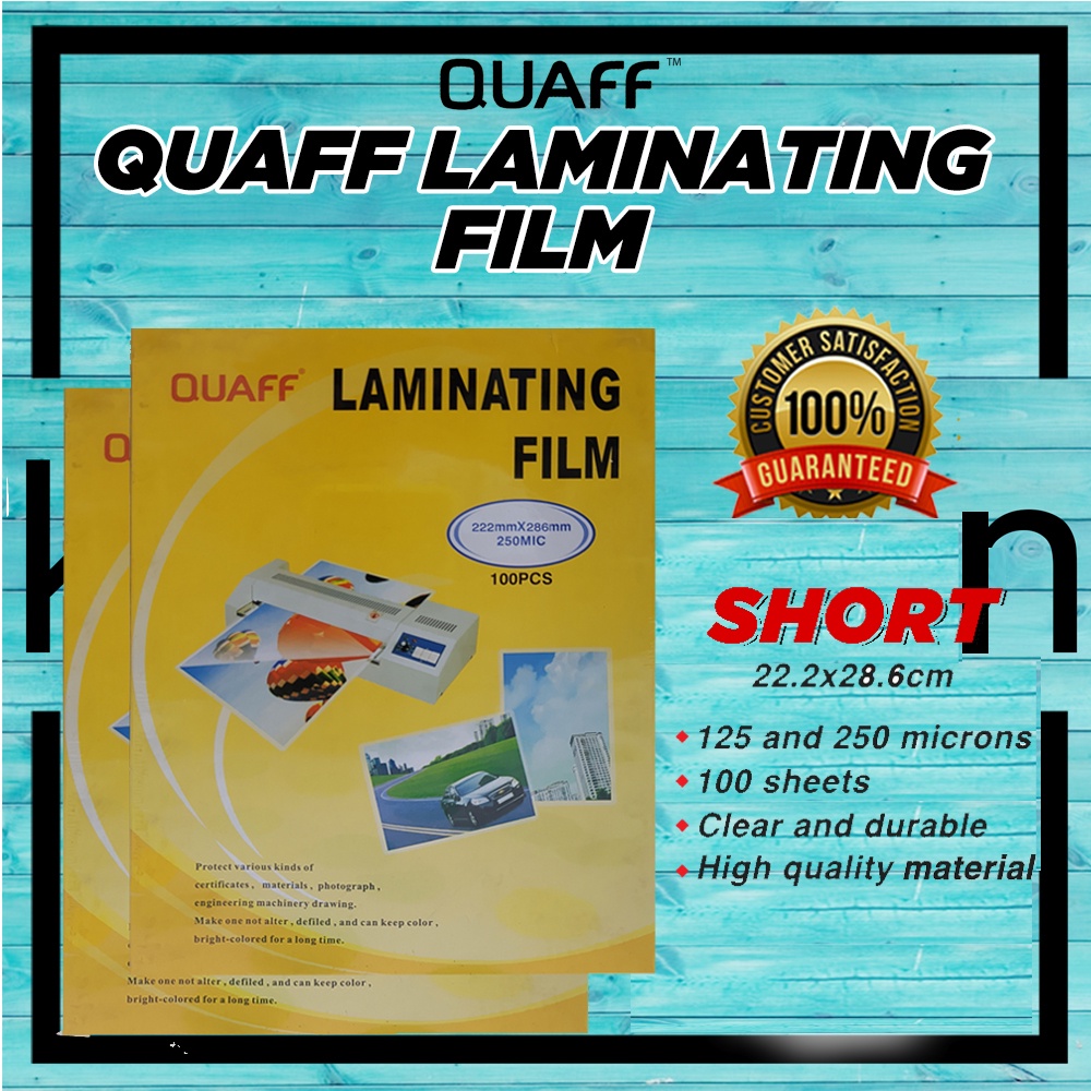 QUAFF Laminating film short 100 pcs 125mic and 250mic Shopee Philippines