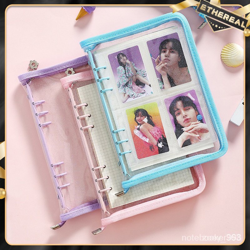 Ins A5 Zipper Binder Cover Loose Leaf Organizer Transparent K-pop Lomo ...