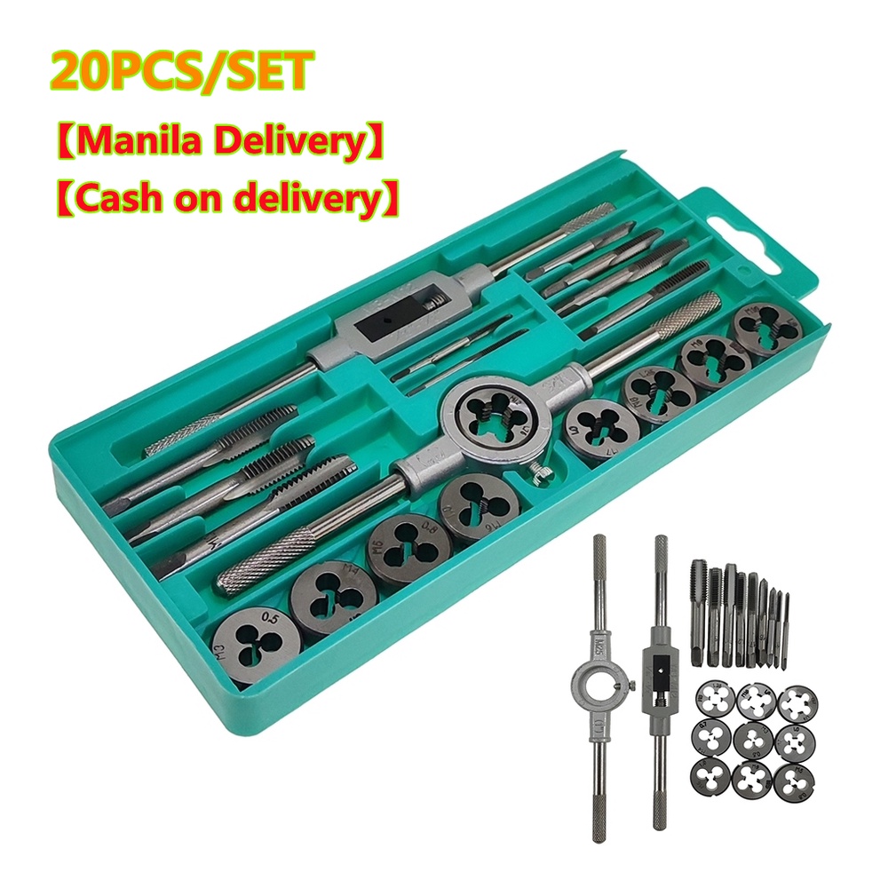 CASTA 20 PCS HSS Tap and Die Set Metric Wrench Cut M3-M12 Tap