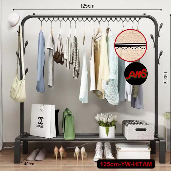 PUTIH GANTUNGAN Clothes hanger Iron Clothes Rack stand hanger single Place Clothes White