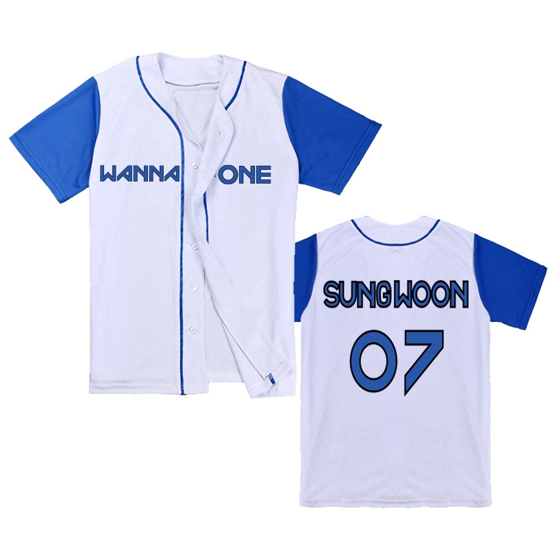 KPOP Short Sleeve Tee Streetwear Baseball Jerseys WANNA ONE Shopee
