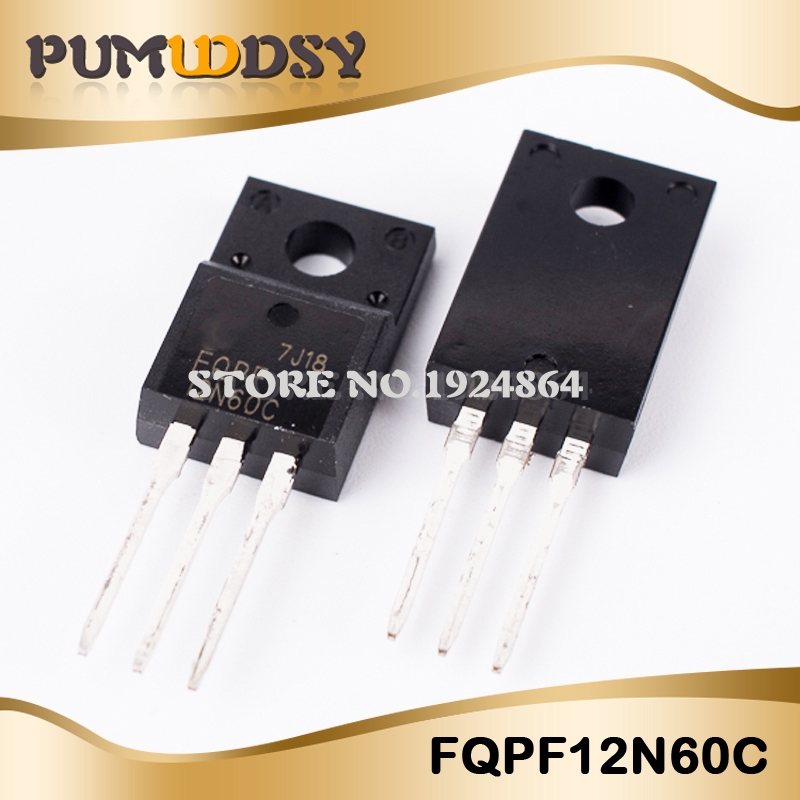 10PCS FQPF12N60C 12N60 TO-220F Mosfet Transistor IC, 50% OFF