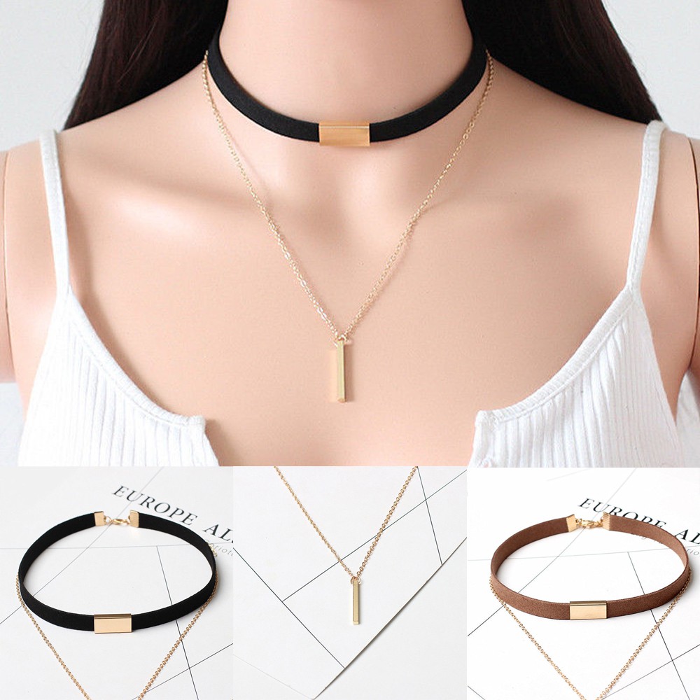 gold velvet choker