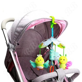 #JP180 Happy Monkey baby toy animal stroller crib DOLL soft plush hanging rattle bell toddler toy #2