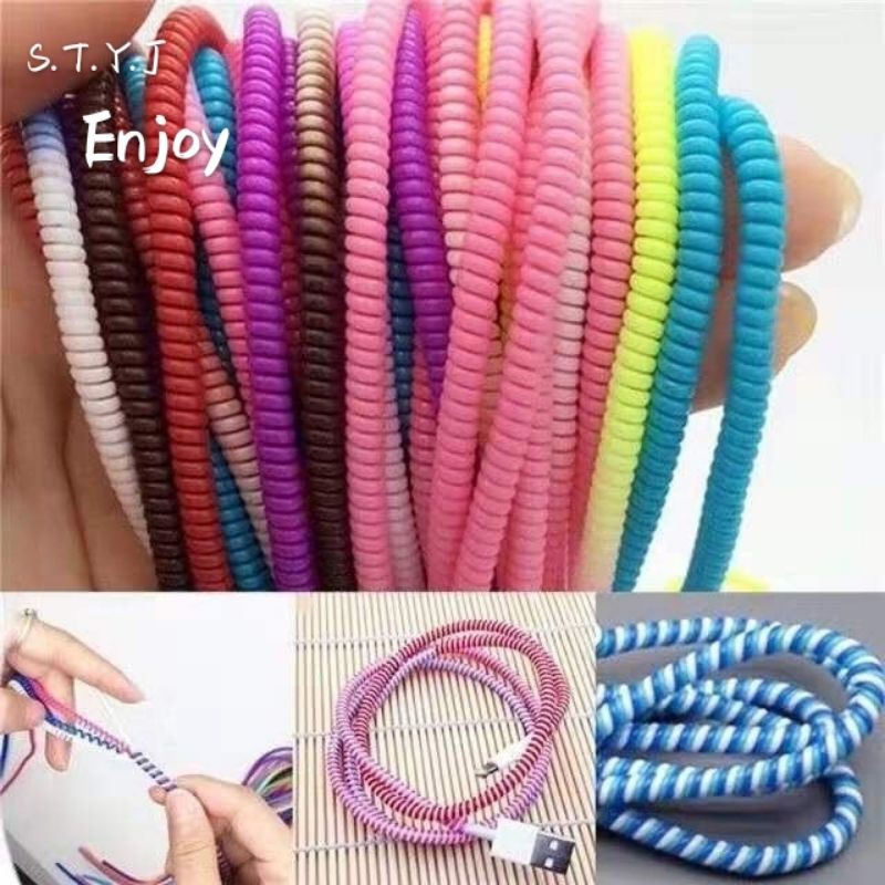 Mobile Cord Protector Cable Color Insertion Two colors in one Protect the headphone cable