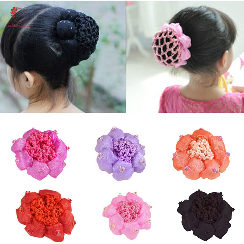 1pcs Kids Girls Hairnet Accessories Bun Cover Snood Crochet Hair