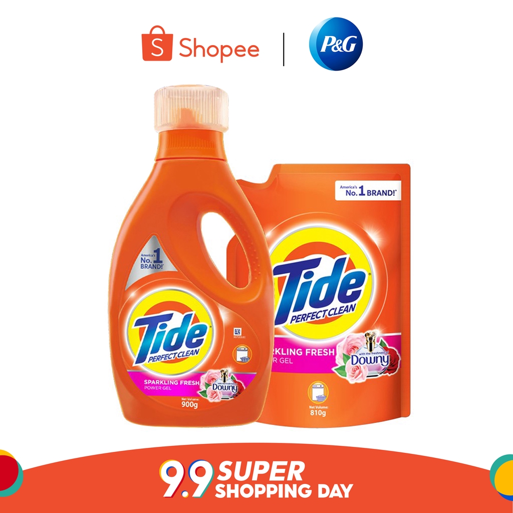 Tide Liquid Sparkling Fresh Laundry Liquid Detergent Bottle (900g