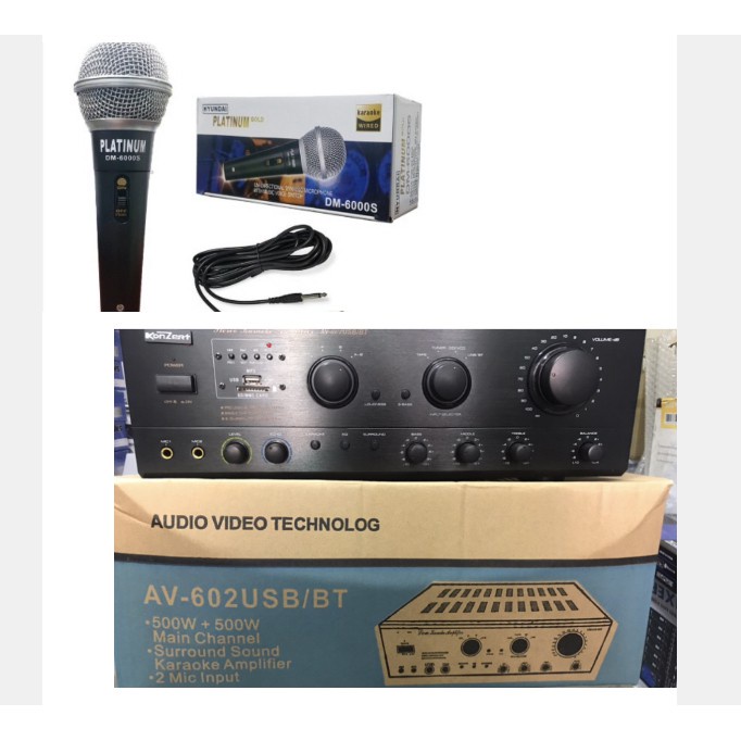 konzert AV602 Professional Karaoke Stereo Mixing Amplifier w/bluetooth