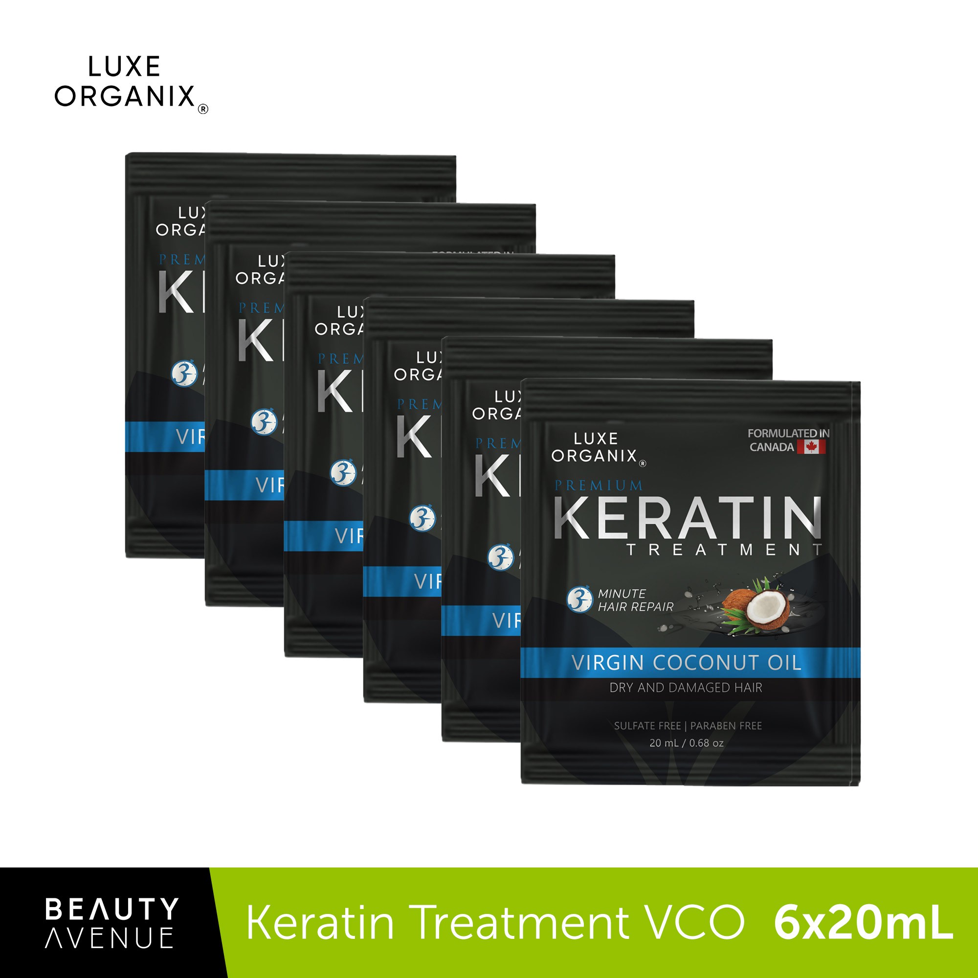 Luxe Organix Keratin Virgin Coconut Treatment Pack Of 6 Shopee Philippines 3978