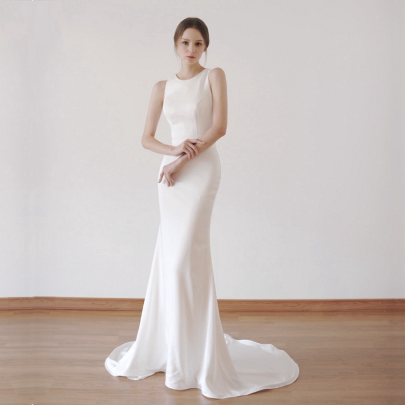 satin fishtail dress